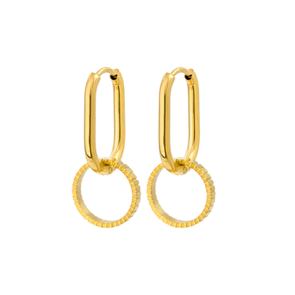 Oval Hoops and Stripes Oro