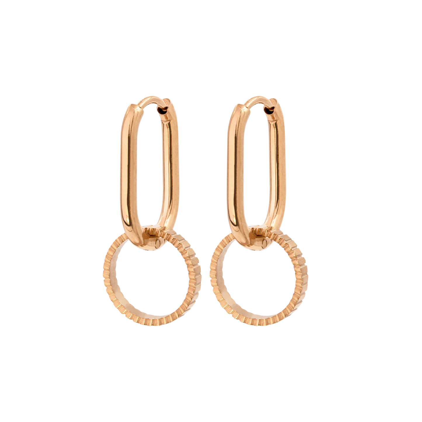 Oval Hoops and Stripes Oro Rosa