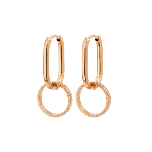 Oval Hoops and Stripes Oro Rosa