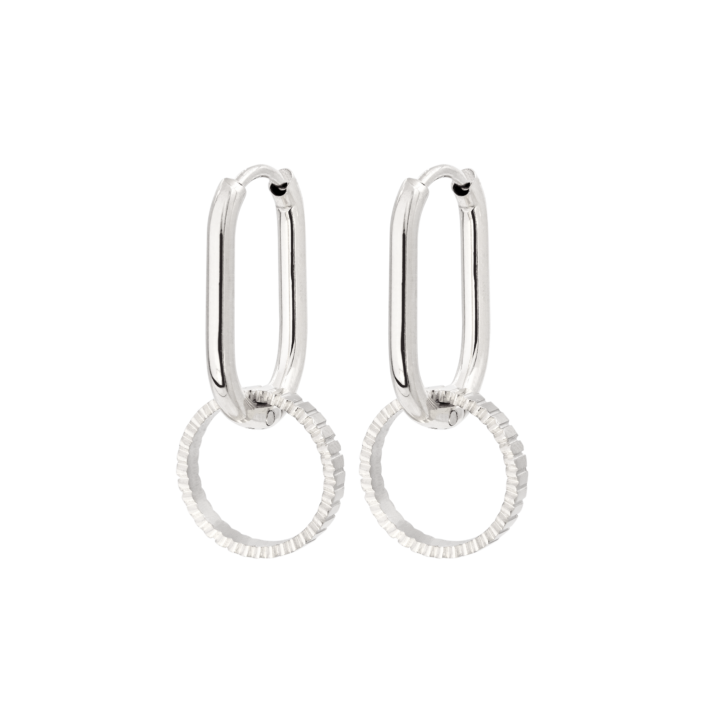 Oval Hoops and Stripes Argento