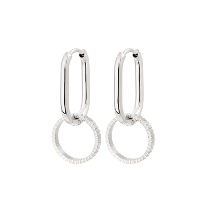 Oval Hoops and Stripes Argento