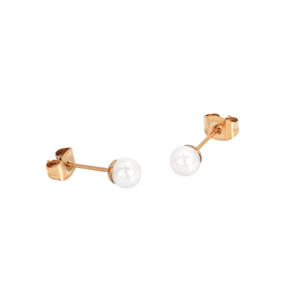 Pretty Pearl Studs Oro Rosa