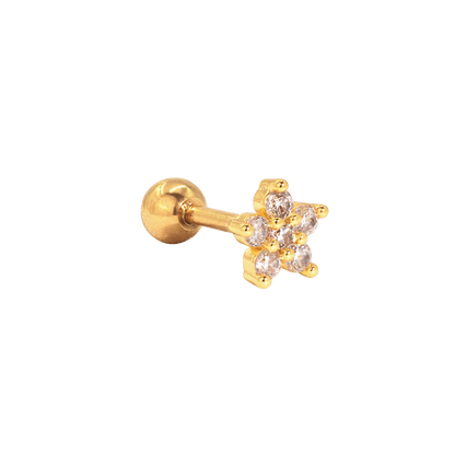 Radiant Flower Piercing Stud Oro