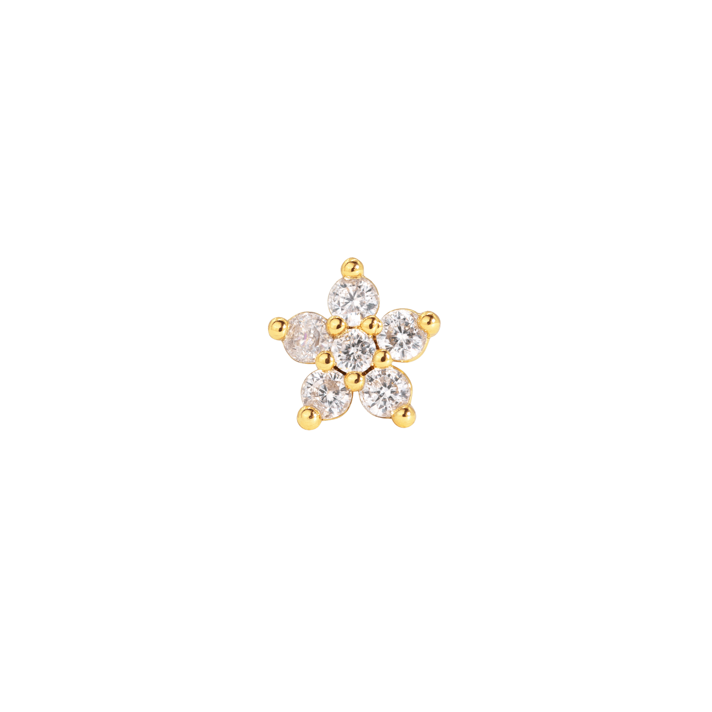 Radiant Flower Piercing Stud Oro