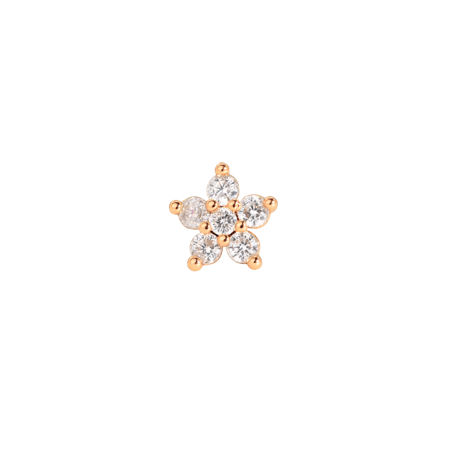 Radiant Flower Piercing Stud Oro Rosa