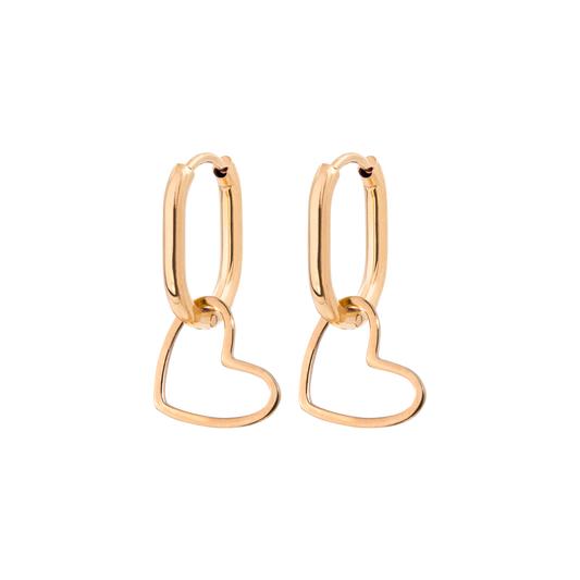 Simple Love Oval Hoops Baby Oro Rosa
