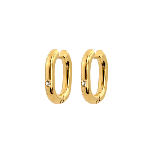 Sparkle Oval Hoops Small Oro