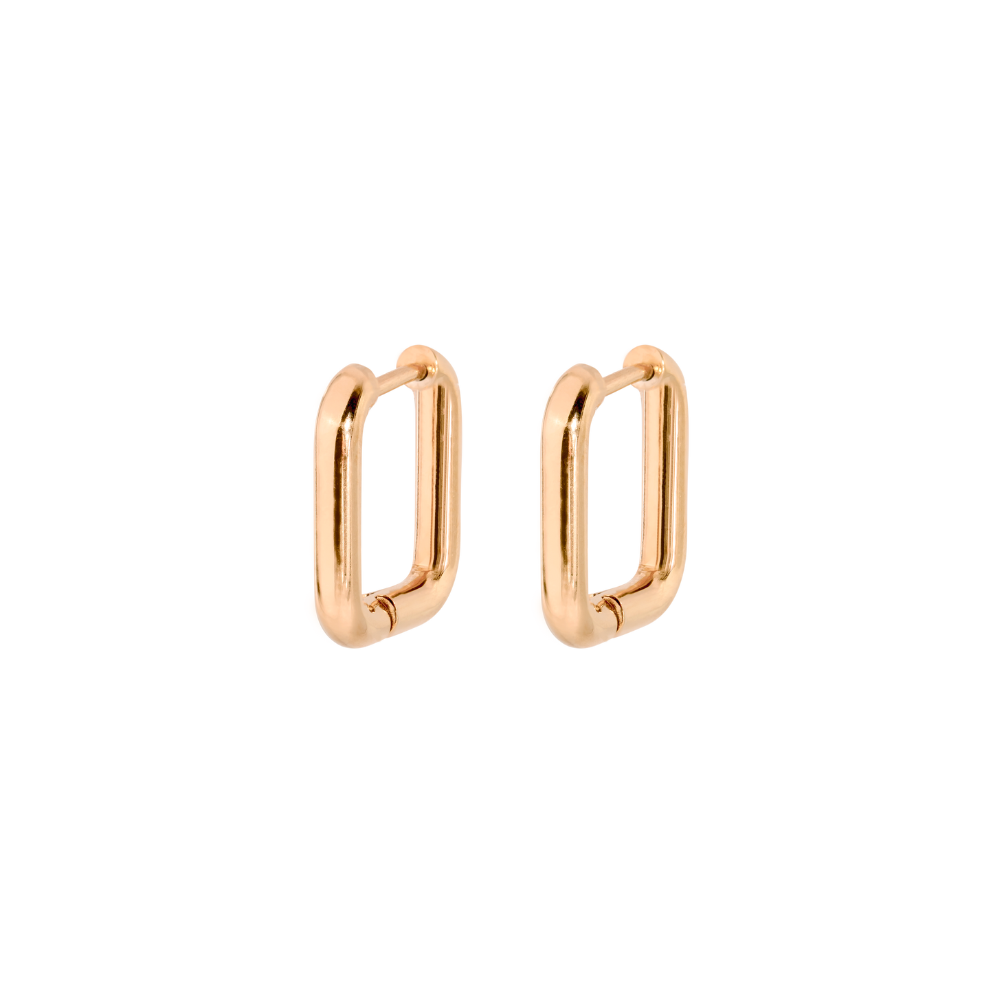 Square Hoops Oro Rosa