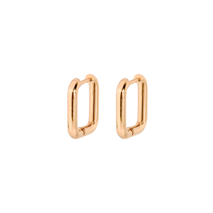 Square Hoops Oro Rosa