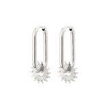 Sun Ray Oval Hoops Small Argento