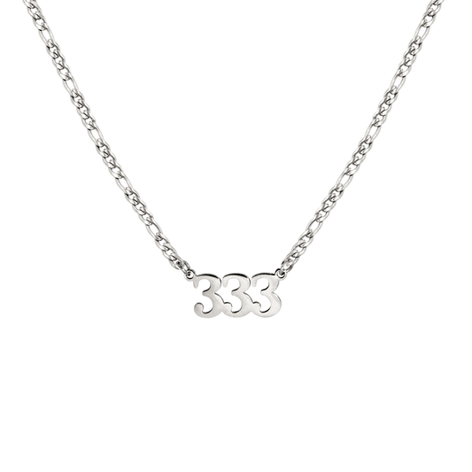 Angel Number 333 Necklace Argento