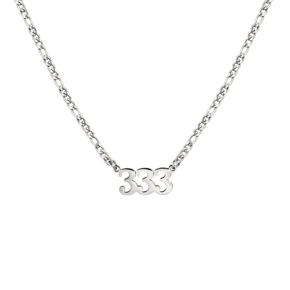 Angel Number 333 Necklace Argento