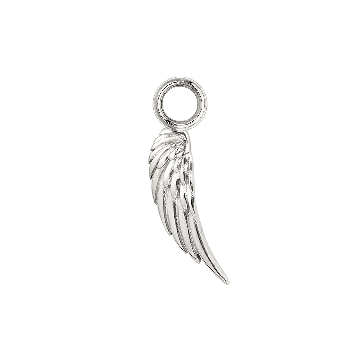 Angel Wing Slim Hoop Set Argento