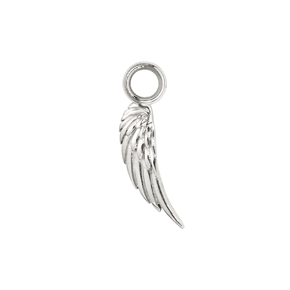 Angel Wing Slim Hoop Set Argento