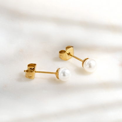 Pretty Pearl Studs Oro Rosa